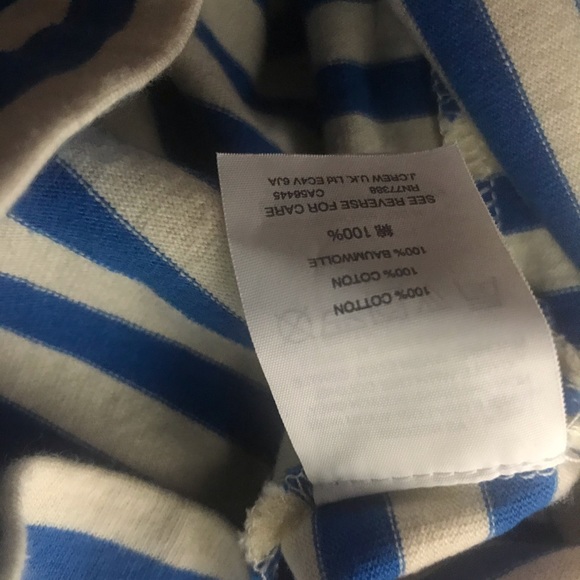 J. Crew Striped Ruffle Sleeve Black Label Sz xs - Picture 7 of 7